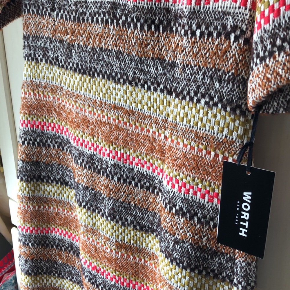 NWT • WORTH NEW YORK $598 Fringed Blanket Stripe Dress - Picture 10 of 16